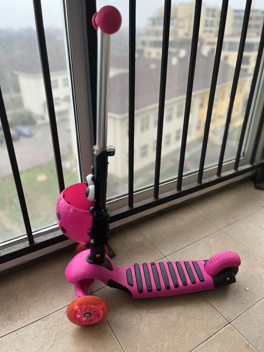 Детска тротинетка, 5 в 1, Калинка, розова
