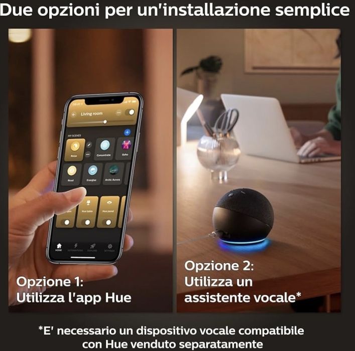 Philips Hue White 4 Lampadine LED Smart, cu Bluetooth