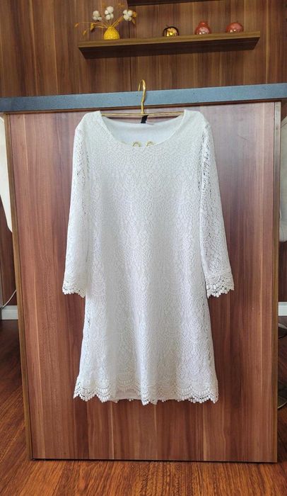 Rochie H&M, alba, aspect dantelat