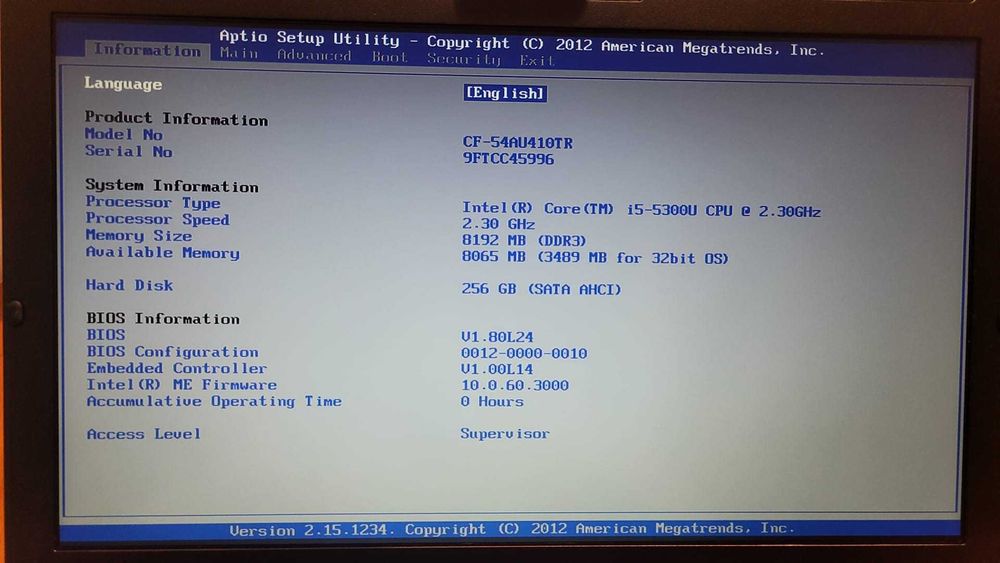 Laptop Panasonic CF 54