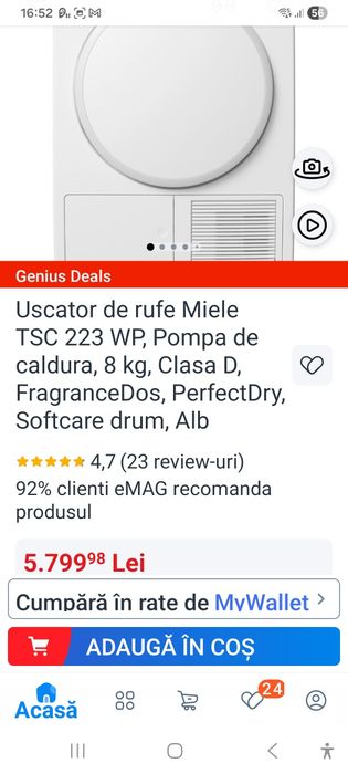 Mașină de uscat  rufe Miele