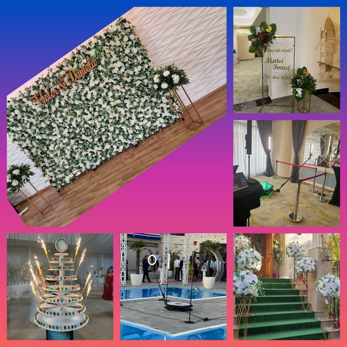 Panou floral,photo corner,aranjamente,tort shoturi,video360,cristelnit