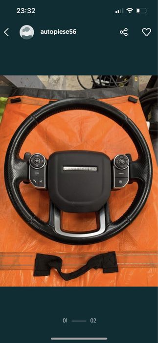 Volan Range Rover cu  padele incalzire airbag piese dezmembrari