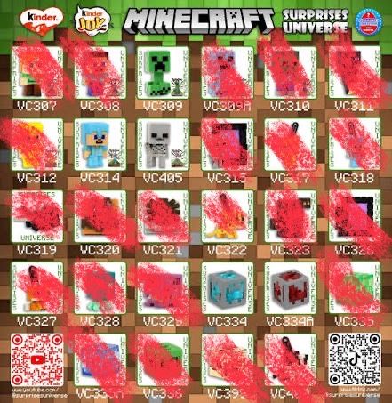 Kinder Joy Minecraft collection figures