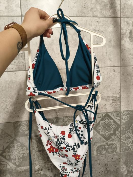 Costum de baie două piese umipubo – top V-neck cu halter triunghi, sli