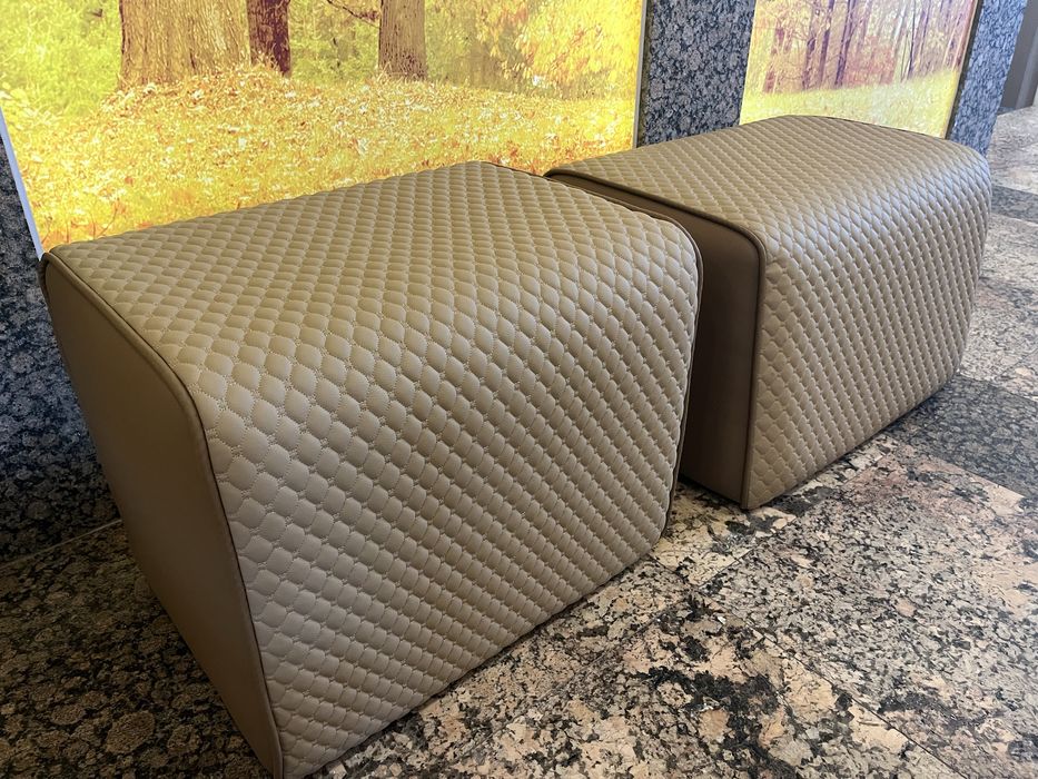 Луксозна пейка за антре, кожена табуретка (в две разновидности)