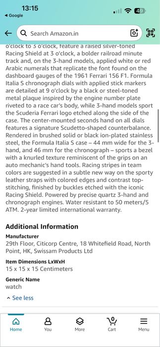 Ceas Scuderia Ferrari Formula Italia S 47mm Chronograf ! Quartz japan