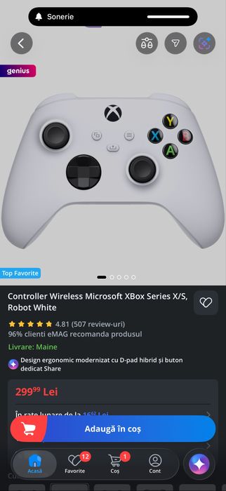 Controller Wireless Microsoft XBox Series X/S, Robot Black - SIGILAT
