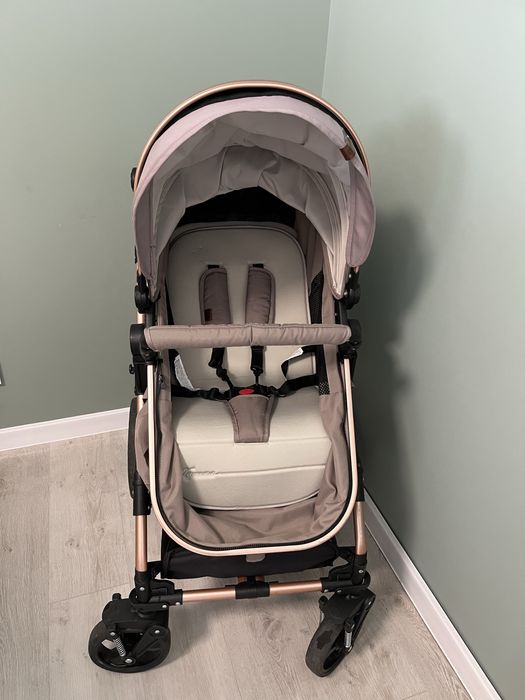 Комбинирана бебешка количка Chipolino - Хавана, златисто бежова