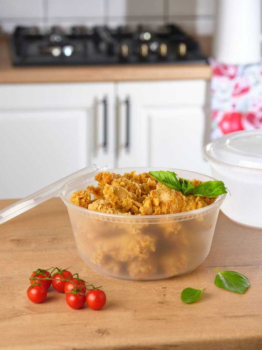 Одноразовые контейнеры круглые с крышкой (2500/3500 мл).