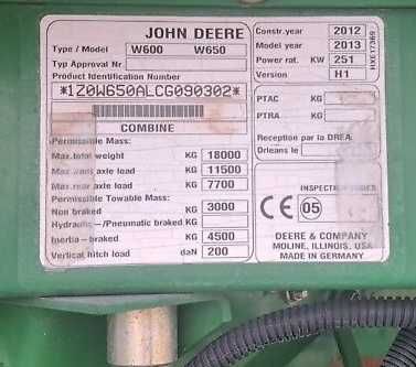 Продам John Deere W650, 2013 г.