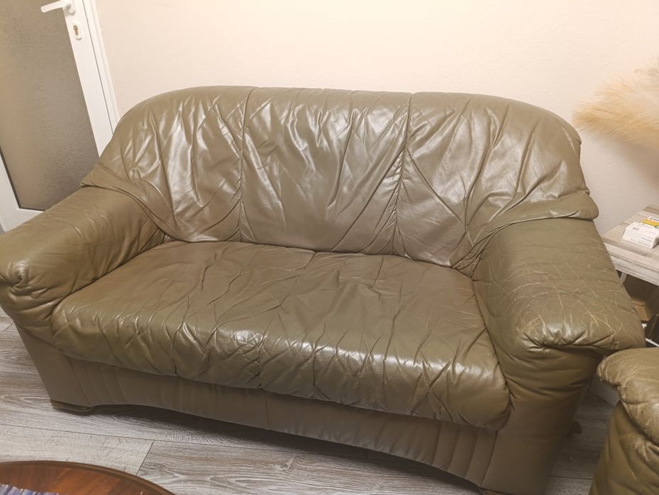 Холна гарнитура естествена кожа