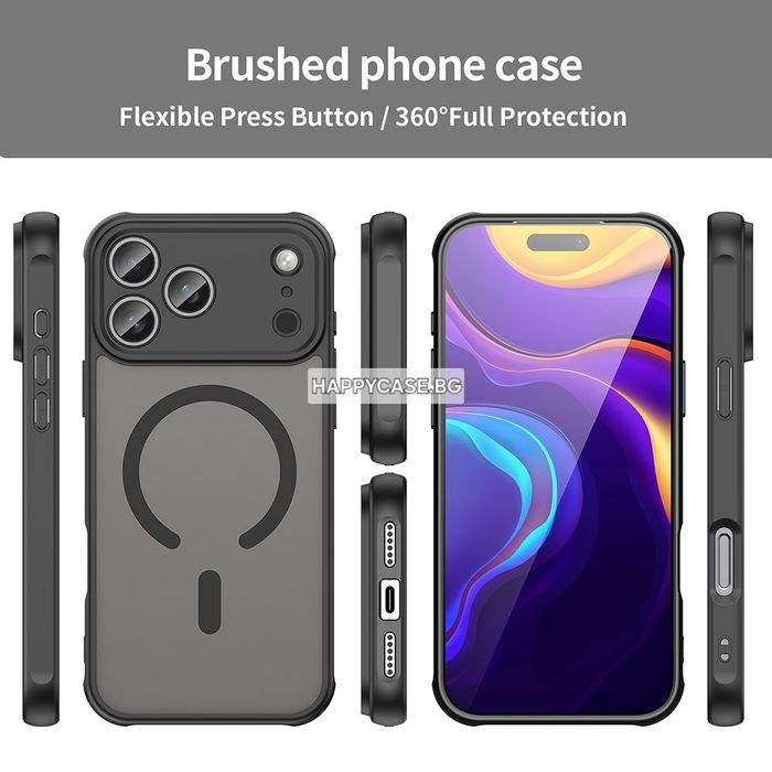 Apple iPhone 18 Pro Max / 18 Pro / 17 Pro Max / 17 Pro / FROSTED MAGSAFE Матов кейс гръб