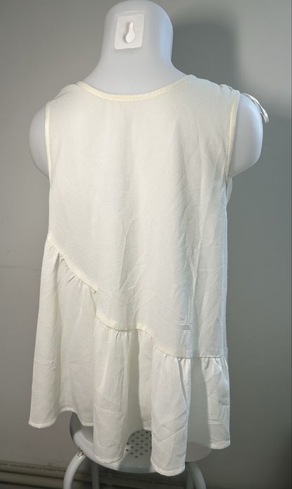 Bluza fara maneci alb eleganta M