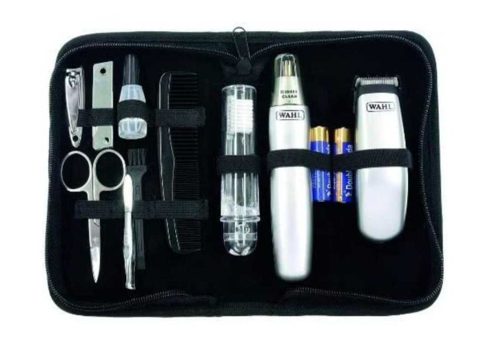Комплект за поддръжка WAHL Travel Kit, Тример, Машинка за подстригване, Пила, Нокторезачка, Сив