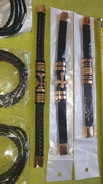 НОВИ Позлатени Гривни разл.вид и размер,кайшка от естествена кожа-70лв