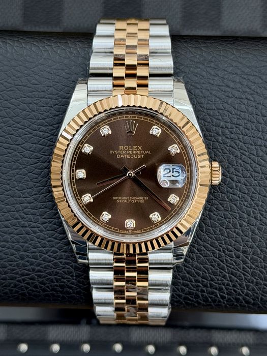 Rolex Date-Just Diamond 41 Chocolate Dial ETA 3235