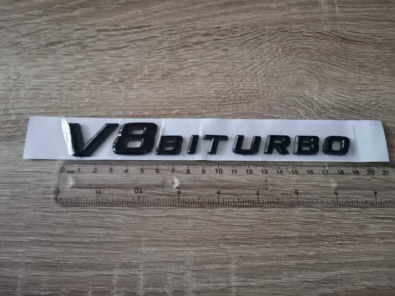 черен надпис Mercedes Benz V8 Biturbo
