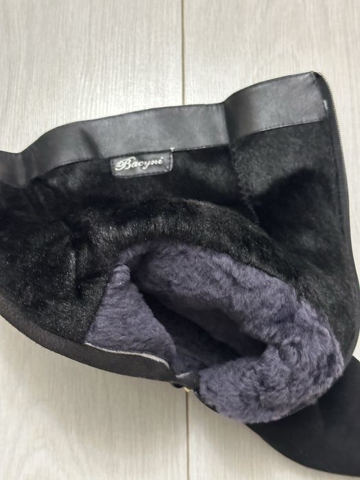 Зимние сапоги замшевые