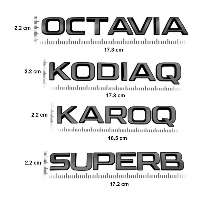 Embleme Skoda Octavia Superb Kodiaq Karoq Kamiq Enyaq Fabia Rapid 4x4