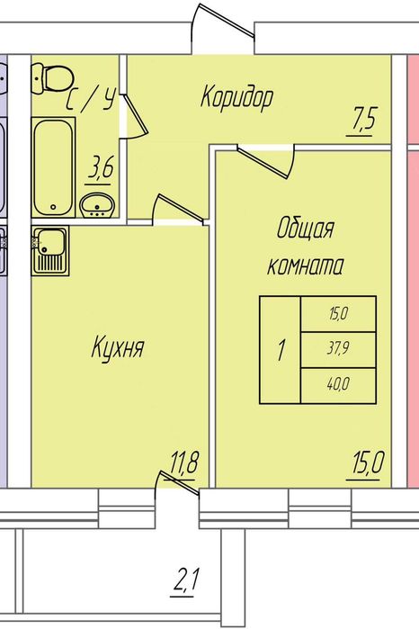 Продажа 1-комнатной квартиры