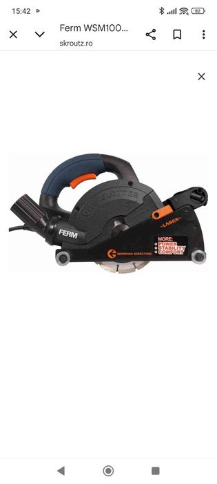 Masina de taiat canale in perete FERM, WSM1008, 1600W, 150mm