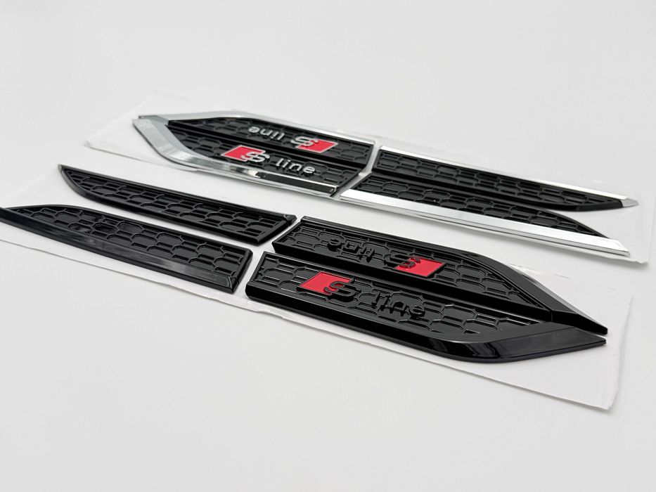 Set Embleme Compatibile Audi A5 S-line F05 aripa/usa crom/negru