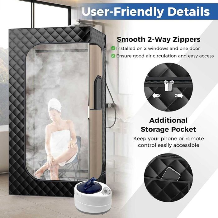 Сауна Преносима парна Сгъваема кабина 1000 W дистанционно палатка