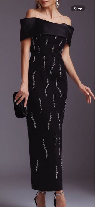 Rochie zoe neagra cu pietre aplicate marimea 42