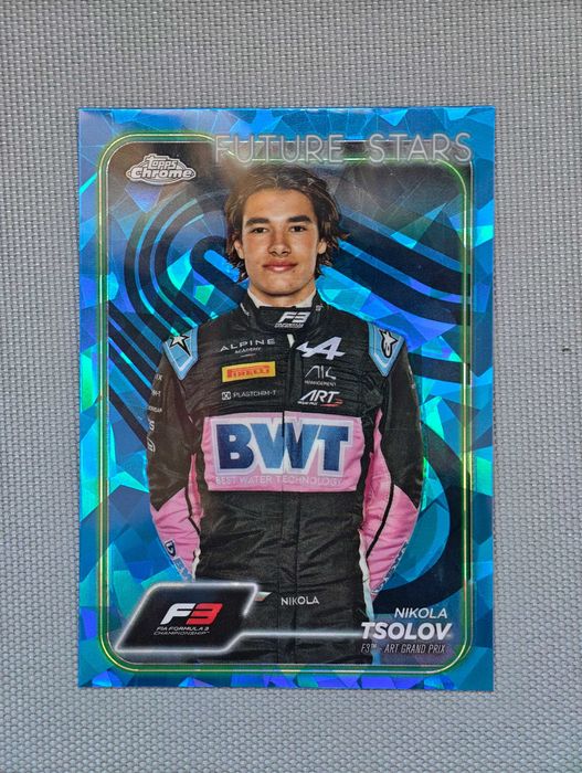 Колекционерски карти Никола Цолов Topps Chrome F1 2024 Nikola Tsolov RC rookie card