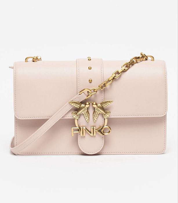 Кожена Чанта Pinko, Love Classic с презрамка с верижка