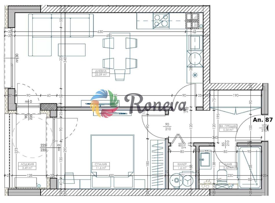 Продава се Двустаен апартамент в Варна, Младост 2 - 68 кв.м за 1545 €/кв.м - Снимка #3