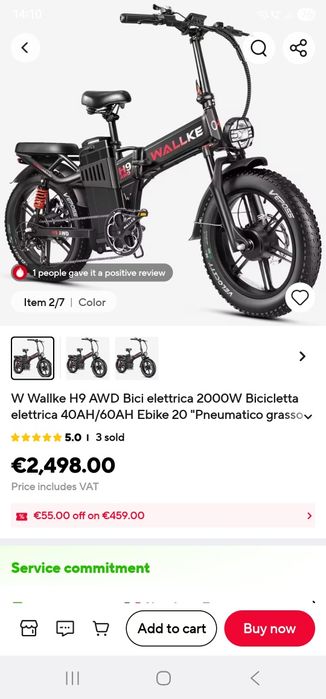 Bicicleta electrica Wallke H9 AWDD