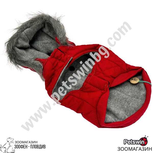 Яке за Куче/Коте- с Качулка- 7 размера- Lane-Червена разцветка-Freedog