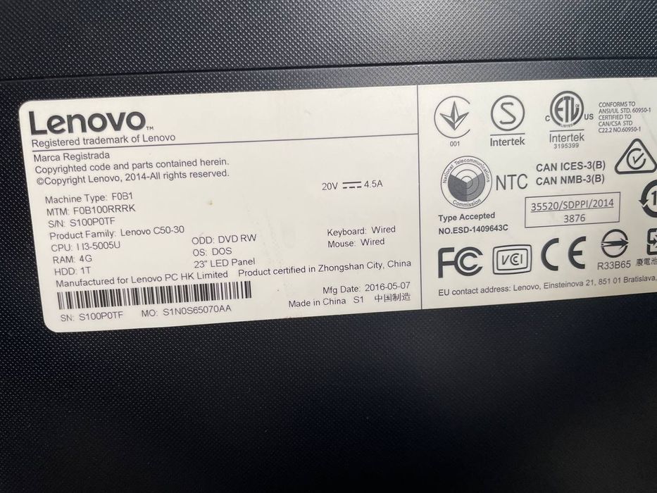 Lenovo C50-30 (monoblok)