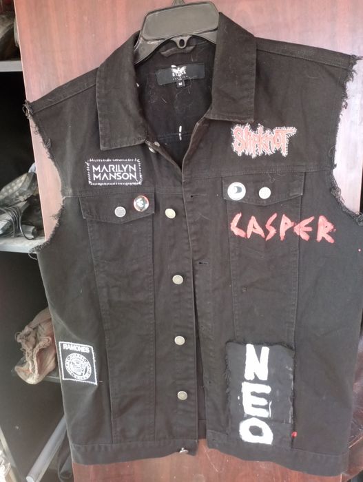 Vestă punk rock Black Premium Ramones M.Manson  Nirvana