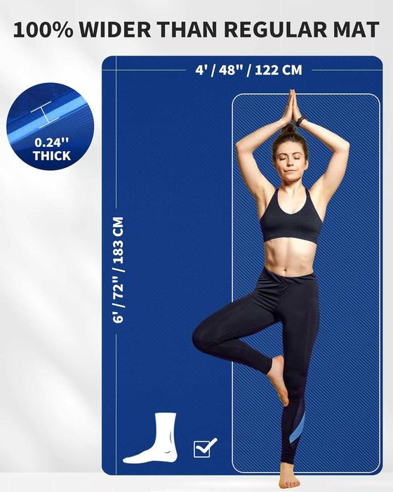 Голяма спортна постелка 183 x 122 см, за йога , фитнес , пилатес