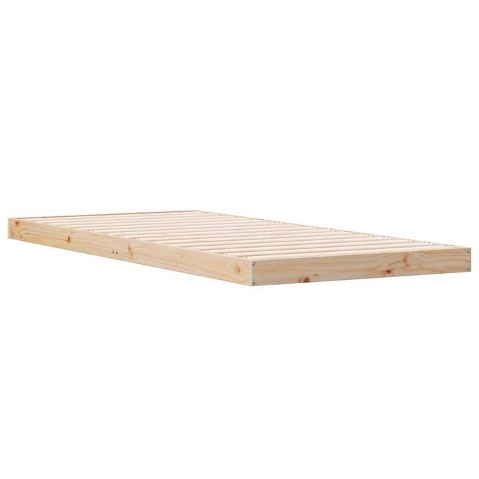 Cadru de pat de podea, natural, 90 x 220 cm, lemn masiv de pin VidaXL