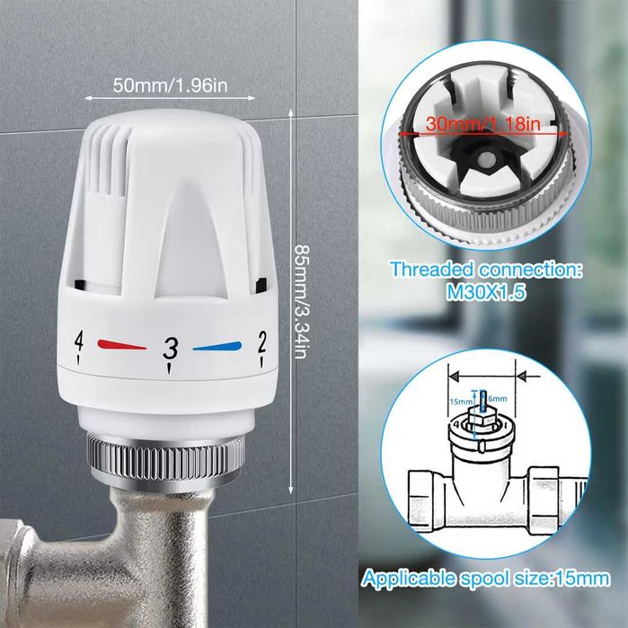 Capete de Termostat 4 BUC M30x1.5 – Controlul Încălzirii