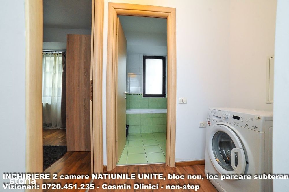 Inchiriere 2 camere NATIUNILE UNITE, boc nou, parcare subterana
