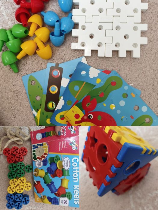 Мозайка, сортер и игра за нанизване 2-4г.