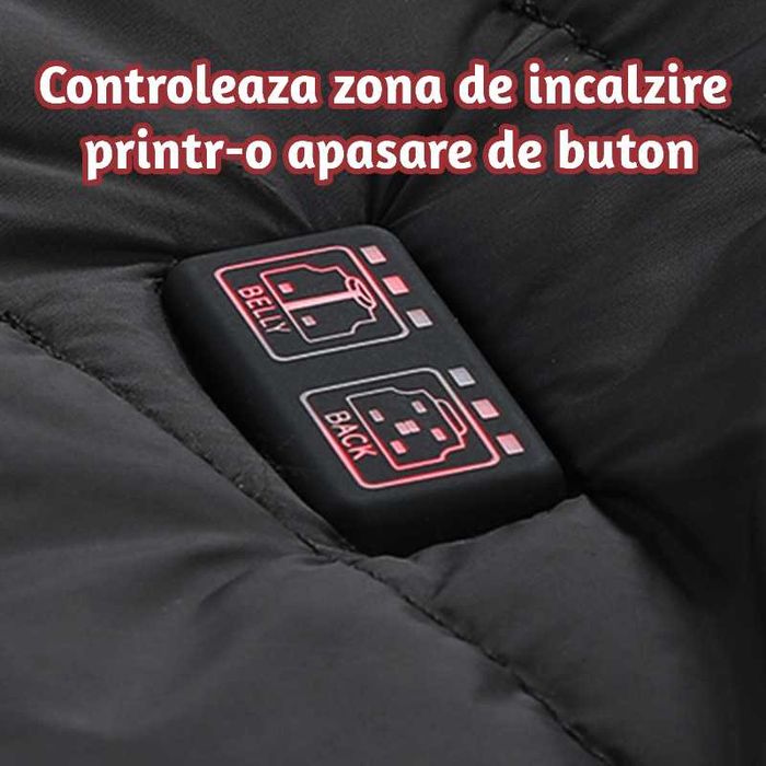 Vesta incalzita fata si spate SELECTIV, culuare neagra, marime 2XL