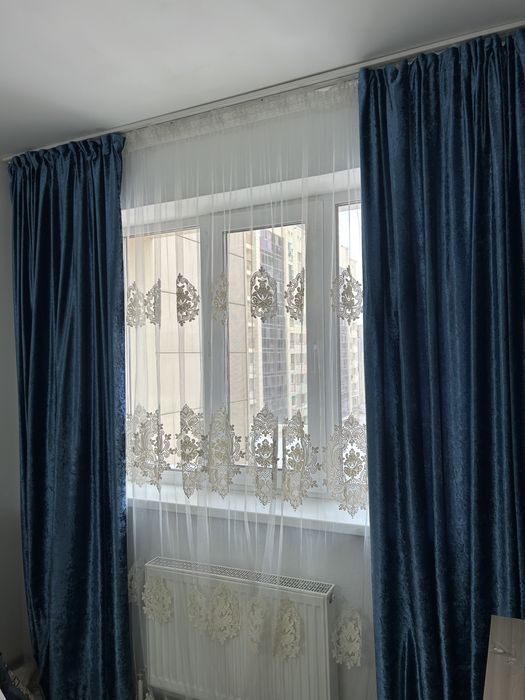 Шторы и 2 тюли б/у