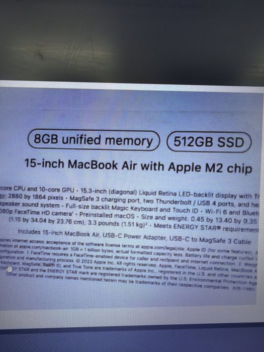 Apple macbook air 15 дюймов 2023год