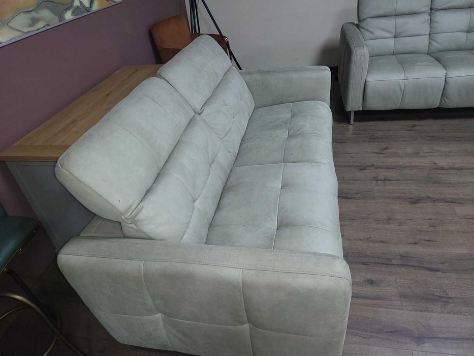 Сив комплект дивани от плат тройка и двойка "Marmont"