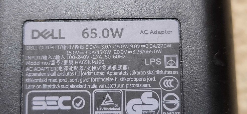 DELL 65W Incarcator USB C 20V-3.25A fuctional