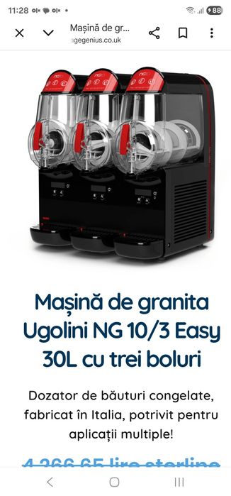 Aparat fulgi gheata suc masina granita slushy nou sigilat