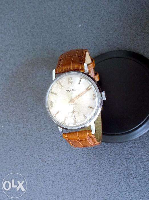 Ceas Doxa Argintiu indicatori aurii 17 Rubini stare fb curea piele
