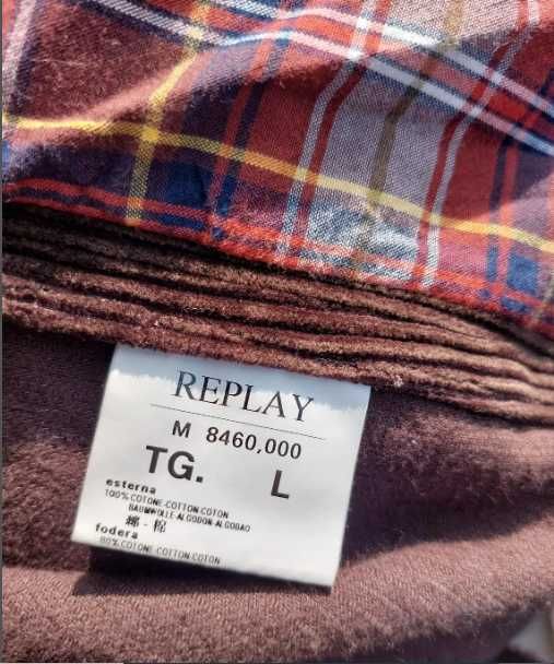 Мъжко сако REPLAY, кафяво памучно, размер L