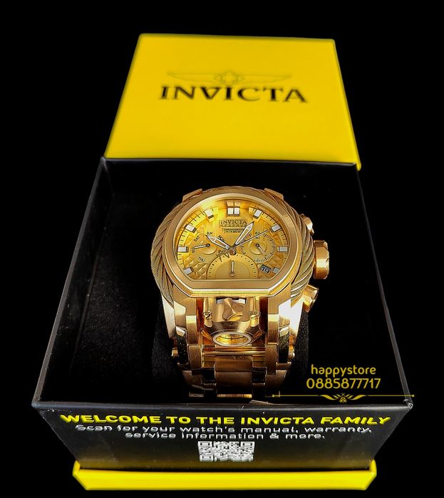 часовник INVICTA Magnum Gold 52 mm, Инвикта нов